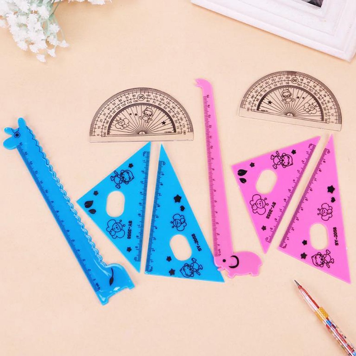 Hiden | Meetset voor kinderen - Meetaccessoires - Tekenen & Meten | 4 stuks